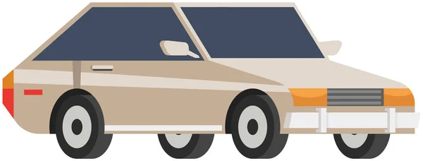 Coche familiar para conducir por carretera. Transporte para viajes y viajes a la ciudad, vehículo sedán vista lateral — Vector de stock