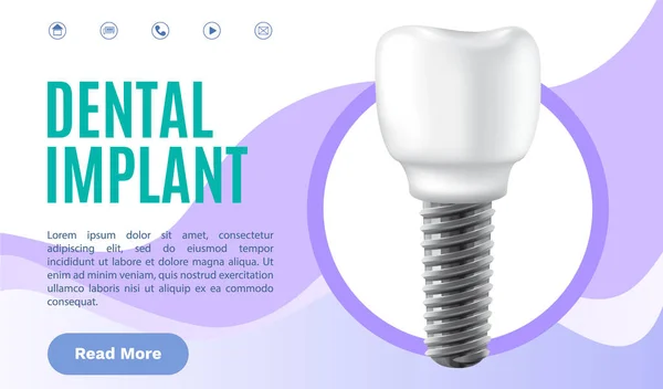 Emberi rágó egészséges fogakkal és műfogsorral a fogorvosi transzparensen. Orvosi fogorvosi plakát — Stock Vector