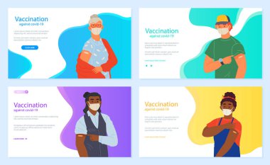 Coronavirus ajitasyon konseptini durdur. Aşı tanıtımı, işçilerin aşılanması. Aşı hayat kurtarıyor.