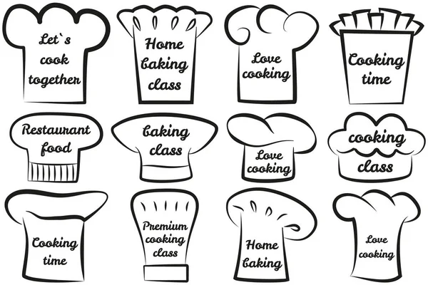 Set di design logo chef con concetto moderno. Scritti a mano su cucina, cibo e cucina — Vettoriale Stock