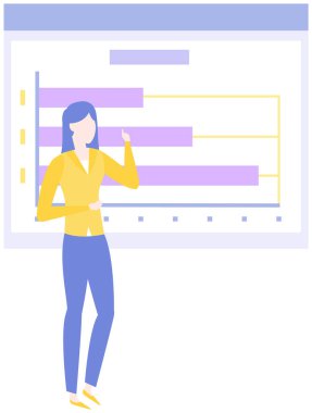 Kadın çalışanlar veri analizinde çalışırlar. Diyagramları analiz eden kadınlar, istatistiksel sunum