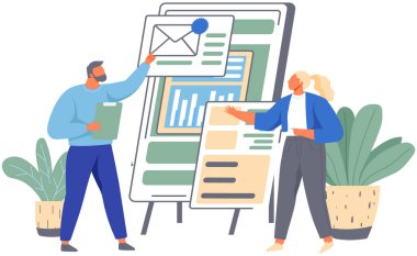 Bilgiler dijital zarfın içinde. Haber, gazete, elektronik yayın için çevrimiçi abonelik