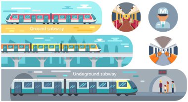 Hareket halindeki merdiven, navigasyon, yolcu koltukları, metro trenleri, toplu taşıma metrosu...