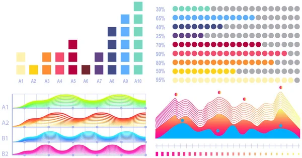 Panneau interactif intelligent de hud de technologie. Écran de données avec graphiques. Rapport financier annuel — Image vectorielle