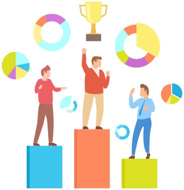 Takım düşüncesi ve beyin fırtınası. Şirket bilgilerinin analizi. İş toplantısındaki meslektaşlar