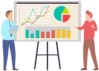 Yönetici istatistiksel bir rapor sunar. Analiz ve planlama sektörü