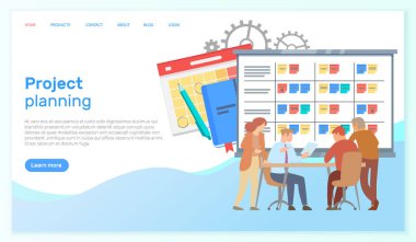 Proje planlaması için internet sitesi, iş etkinliği. Planlı toplantılar, çalışma planı olan insanlar