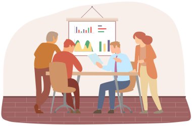 Yönetici istatistiksel bir rapor sunar. Analiz ve planlama sektörü