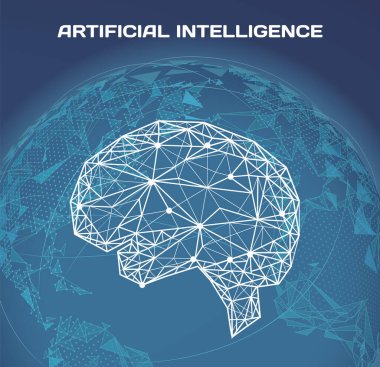 Çokgen insan beyni, merkezi sinir sistemi organı. Tıp konseptinde yenilikçi teknoloji