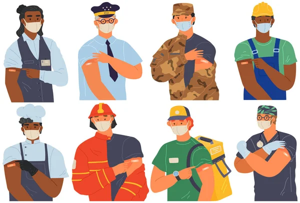 Coronavirus ajitasyon konseptini durdur. Aşı tanıtımı, işçilerin aşılanması. Aşı hayat kurtarıyor.