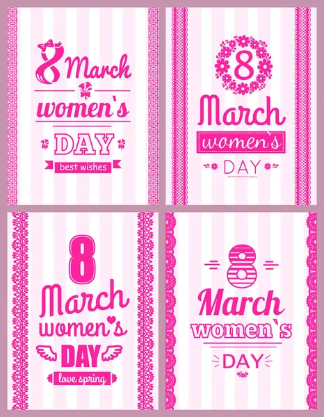 Banner zum Internationalen Frauentag. Flyer für den 8. März Muster von Frühling Urlaub Grußkarte — Stockvektor