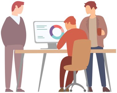 Yönetici istatistiksel bir rapor sunar. Analiz ve planlama sektörü