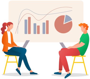Yönetici istatistiksel bir rapor sunar. Analiz ve planlama sektörü