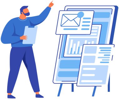 Bilgiler dijital zarfın içinde. Haber, gazete, elektronik yayın için çevrimiçi abonelik