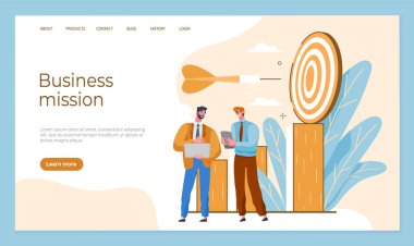 İniş sayfası şablonu, hedeflere ulaşım. Hedefe ulaşmak için takım çalışması