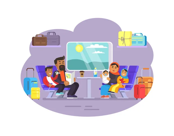 Άνθρωποι που ταξιδεύουν με τρένο Διανυσματική απεικόνιση — Διανυσματικό Αρχείο