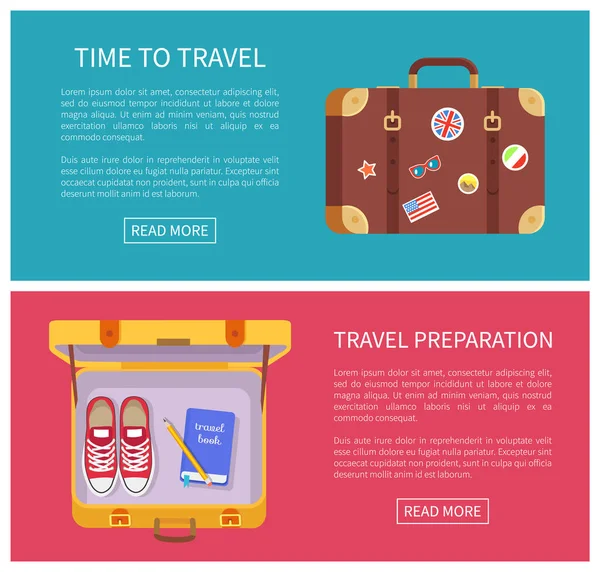 Time to Travel Collection Vector Illustration — Stok Vektör