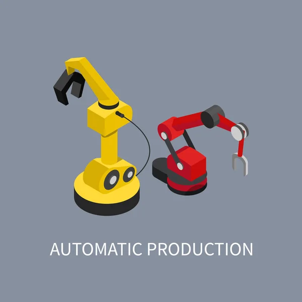 Illustrazione astratta della fabbrica di produzione automatica — Vettoriale Stock