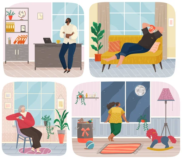 İnsanlar evlerinde kanepede ya da koltukta dinlenerek tembel boş vakitleri oluyor ve çizimleri rahatlatıyorlar. Tatilde evde ve ofiste birini düşünmek ya da hayal etmek işten sonra dinlenmek.