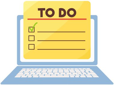 Planlama programı, randevular, zaman yönetimi. Dizüstü bilgisayarda yapılacaklar listesi büyük