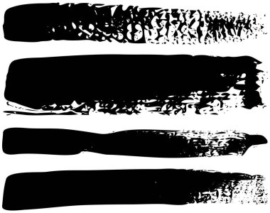 Dekorasyon şablonu, tasarım stili için fırça darbeleri. Farklı soyut şekiller, lekeler.