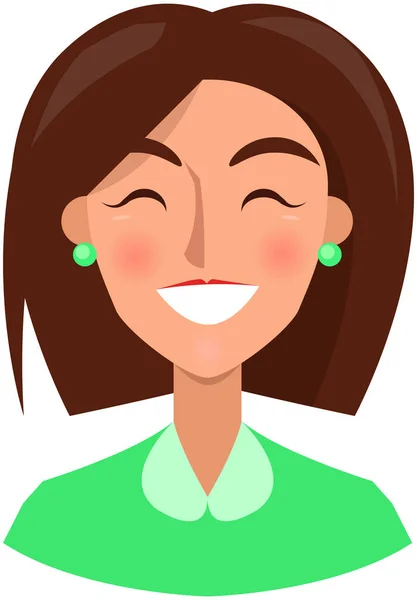 Positivt ansiktsuttryck för ung kvinna. Glada, glada flicka med känslor av lycka, glädje — Stock vektor