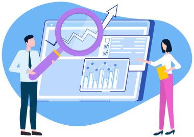 Veri analizi istatistik konsepti. Strateji, iş geliştirme. İstatistiksel iş araştırmalarının sonuçları