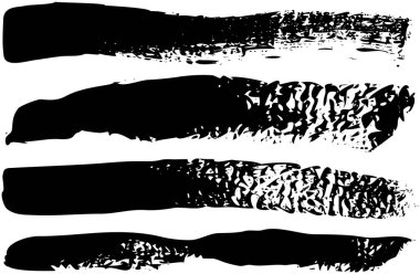 Dekorasyon şablonu, tasarım stili için fırça darbeleri. Farklı soyut şekiller, lekeler.