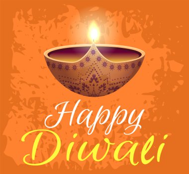 Mutlu diwali işaretleri, süslü selamlaşmalar. Yanan para ile yaratıcı dilek kartı