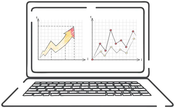 データ分析研究統計概念。戦略、ビジネス開発。統計事業研究の成果 — ストックベクタ