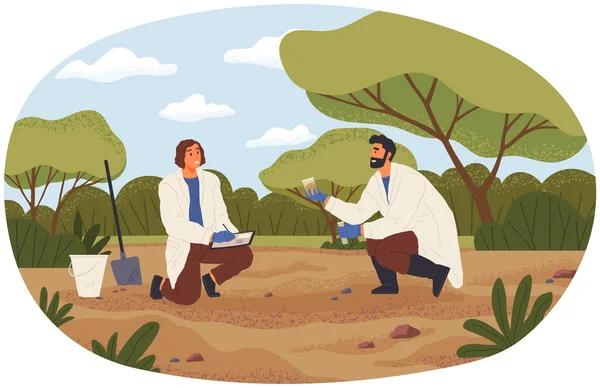 Doğayı, toprağı keşfeden insanlar. Bilim adamları ekolojik deneyler yapıyorlar. Kaşifler ormanda çalışır.