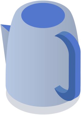 Çaydanlık ya da elektrikli su ısıtıcısı beyaza izole edilmiş. Ev aletleri. Mutfak için elektronik cihaz