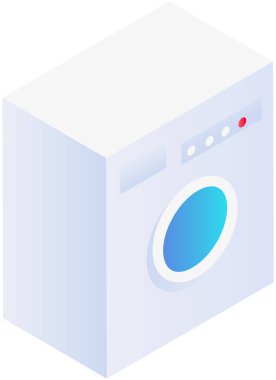 Washing machine for clothes care. Electronic laundry equipment for housekeeping. Household appliance