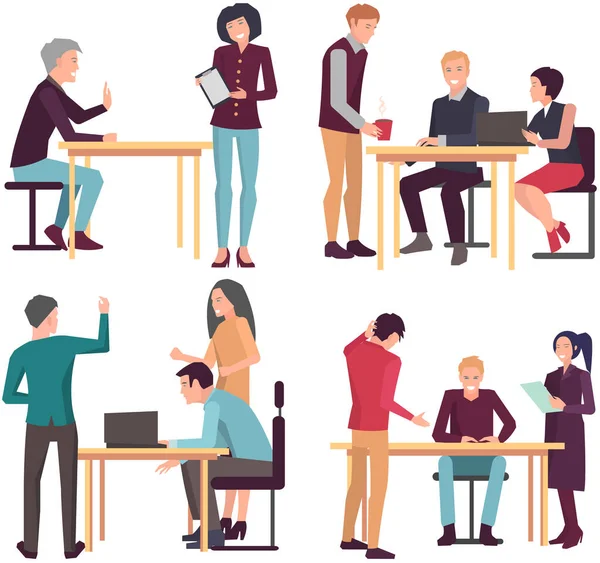 Projeye başlamak için toplantı, iş planı. Girişimcilik alanında iş tartışan meslektaşlar