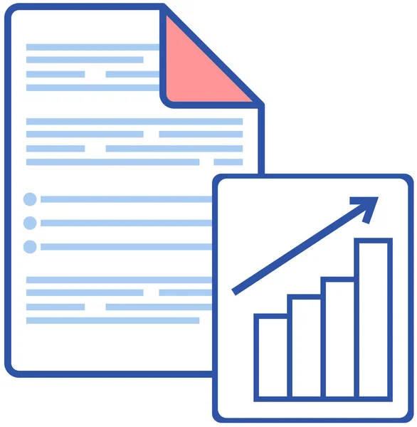Informe contable financiero y gráfico estadístico. Diagrama del proceso de negocio cerca del documento de papeleo — Vector de stock