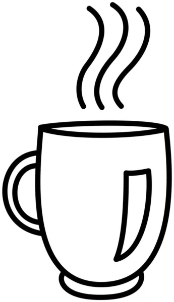 Icono de taza de café silueta aislada sobre fondo blanco. Ilustración vectorial de bebida de café — Vector de stock