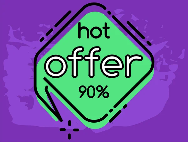 Discount tag with hot offer sale promotional emblem. Promotion, advertising banner layout — Stockvektor