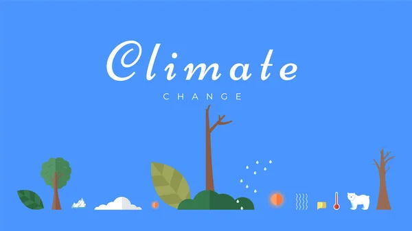 Climate change vector banner template. North Pole, melting glaciers, polar bear on ice floe — Stockový vektor