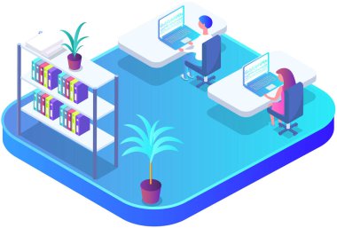 Ofis çalışanları. İş arkadaşları. Meslektaşlar proje takım çalışmasını tartışırlar. Ofis çalışanları iş ve iletişim