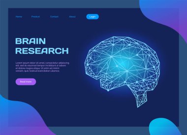 Çokgen insan beyni, merkezi sinir sistemi organı. Tıp konseptinde yenilikçi teknoloji