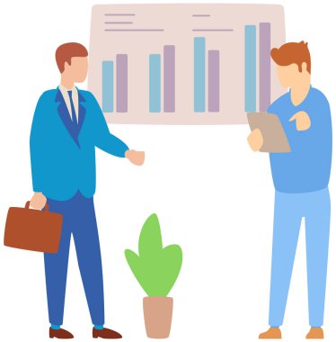 Yönetici istatistiksel bir rapor sunar. Analiz ve planlama sektörü