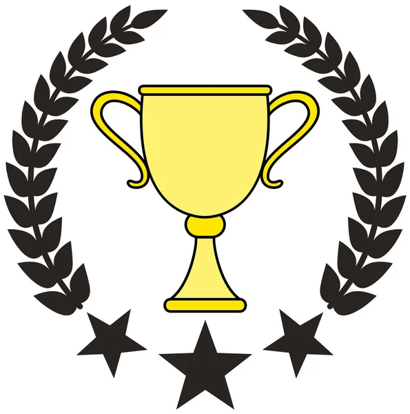 Winner trophy cup linear icon. First place prize, competition champion award, winning prize — Stock Vector