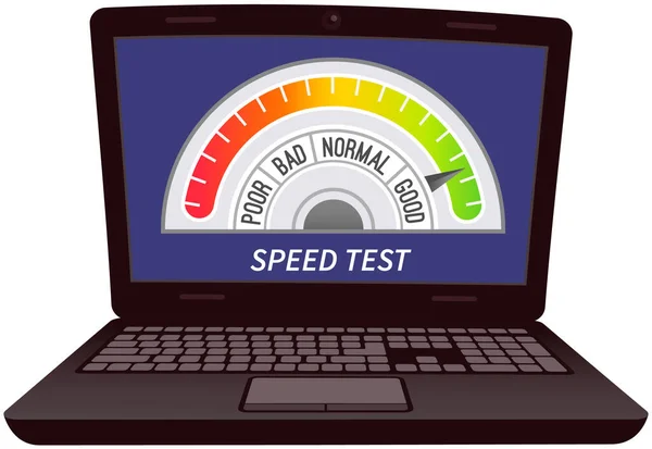 Speed test application, website loading speed optimization with server testing, web programming — стоковый вектор