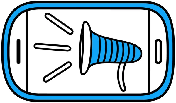 Megaphone icon for advertising. Loudspeaker, device for amplifying voice, loud sound — Stockvector