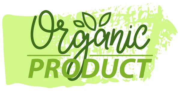 Zeichen für natürliche pflanzliche Produkte, runde Marke. Etikett oder Aufkleber, umweltfreundliches Bio-Logo-Emblem — Stockvektor