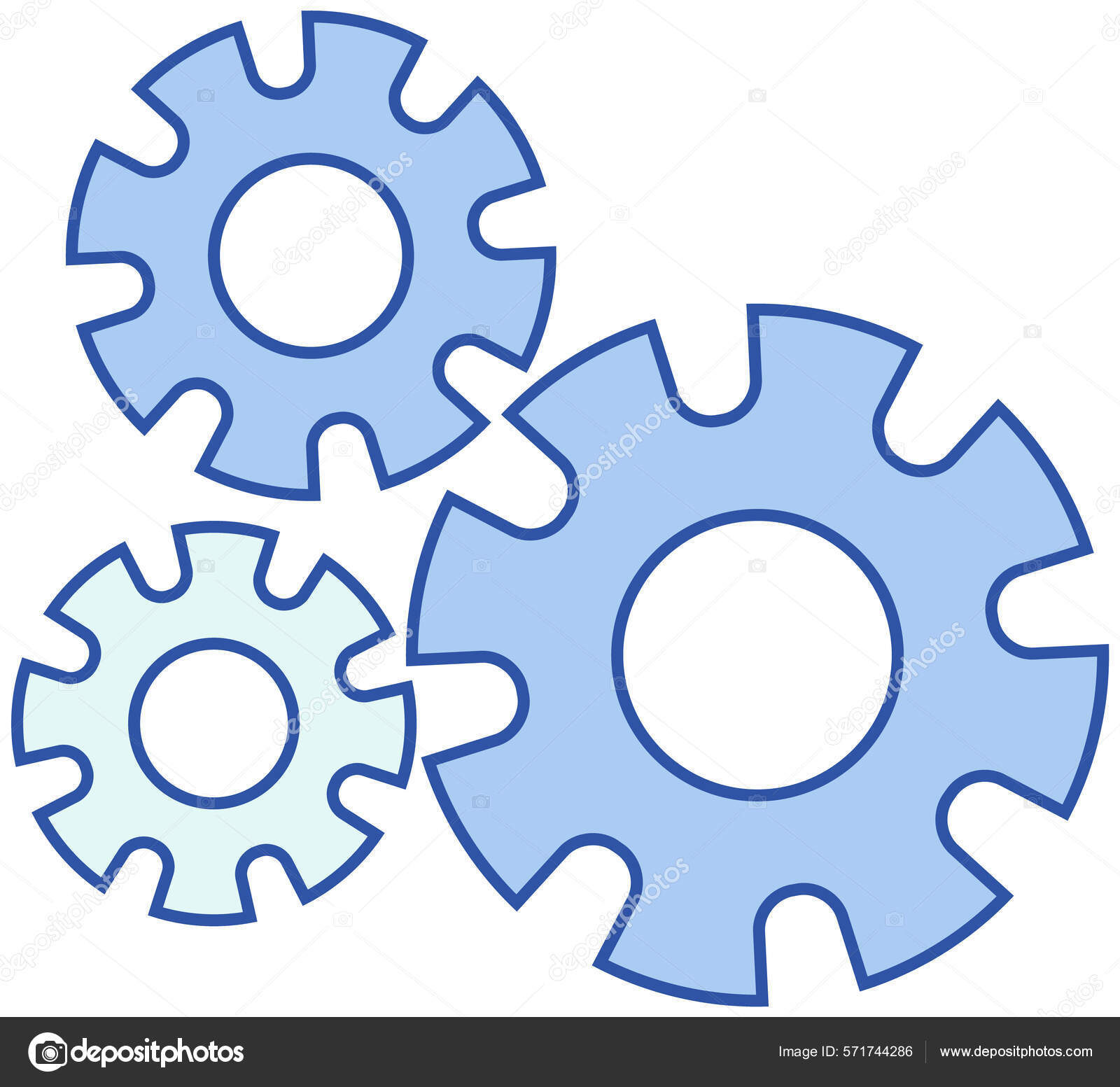 Equipment to work in maintenance. Colored gear in 2d style, cogwheel to