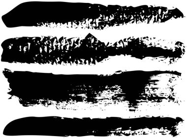 Dekorasyon şablonu, tasarım stili için fırça darbeleri. Farklı soyut şekiller, lekeler.