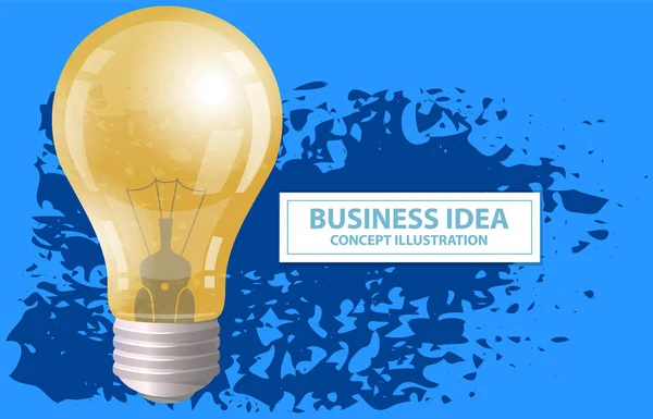 Ideia de negócio, novo ícone de solução criativa. Lâmpada ardente e caixa de seleção com inscrição —  Vetores de Stock