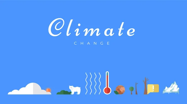 Climate change vector banner template. North Pole, melting glaciers, polar bear on ice floe — Stockový vektor