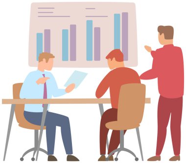 Yönetici istatistiksel bir rapor sunar. Analiz ve planlama sektörü